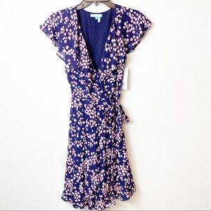 NWT Draper James RSVP Wrap Dress Navy Size XS